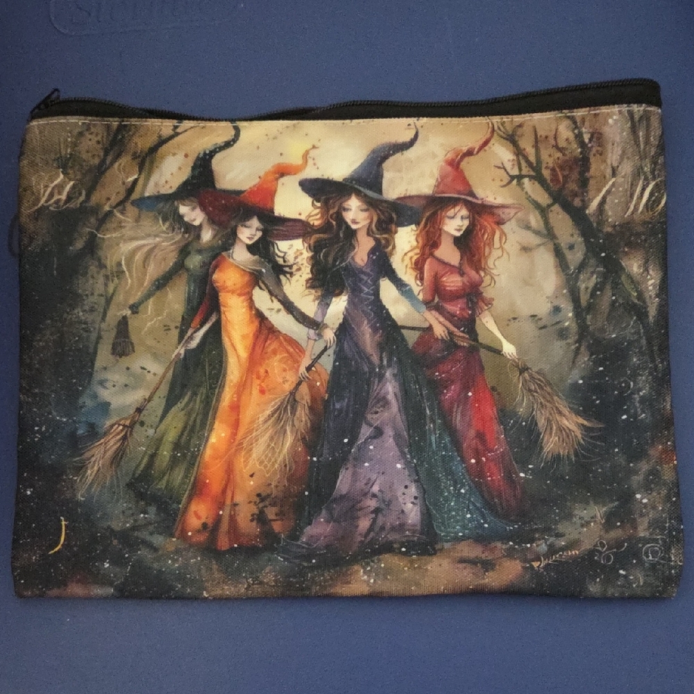 Witch-Themed Multicolor Cosmetic Pouch - Picture 1 of 3